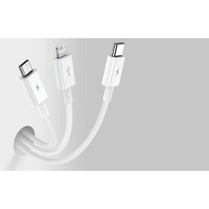 3v1 Kábel Baseus USB na microUSB/Lightning/USB-C, 1,5m, biela