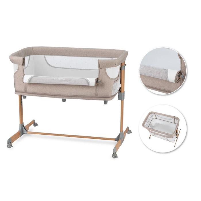 4v1 postieľka Momi Smart Bed, 5 výškových úrovní, matrac, béžová