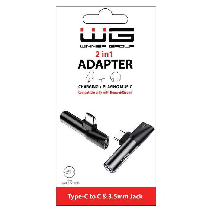 Adaptér USB-C na USB-C + 3,5mm Jack, čierna POŠKODENÝ OBAL