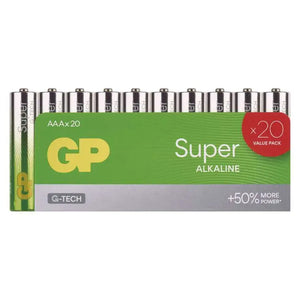 Alkalická batéria GP Super Alkaline LR03 (AAA), 20 ks