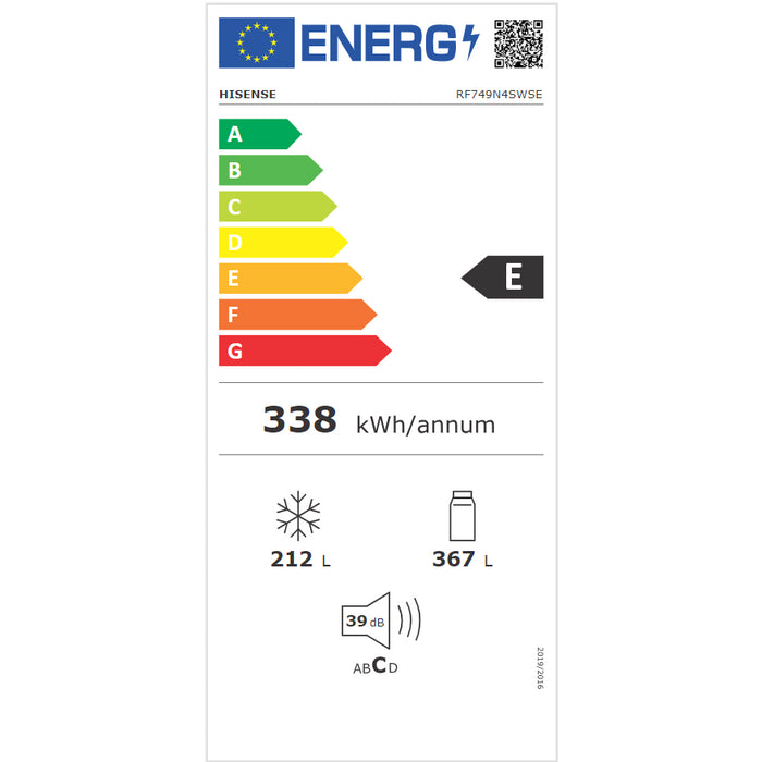 Americká chladnička Hisense RF749N4SWSE