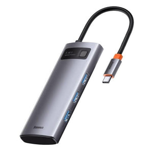 Baseus USB-C dokovacia stanica, 5v1, sivá