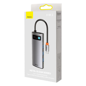 Baseus USB-C dokovacia stanica, 5v1, sivá