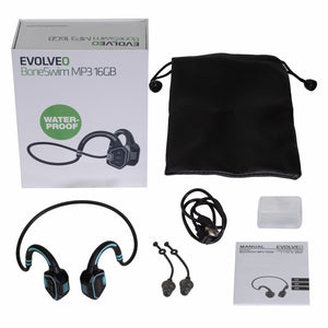 Bezdrôtové slúchadlá EVOLVEO BoneSwim MP3 16GB, modré VYBALENÉ