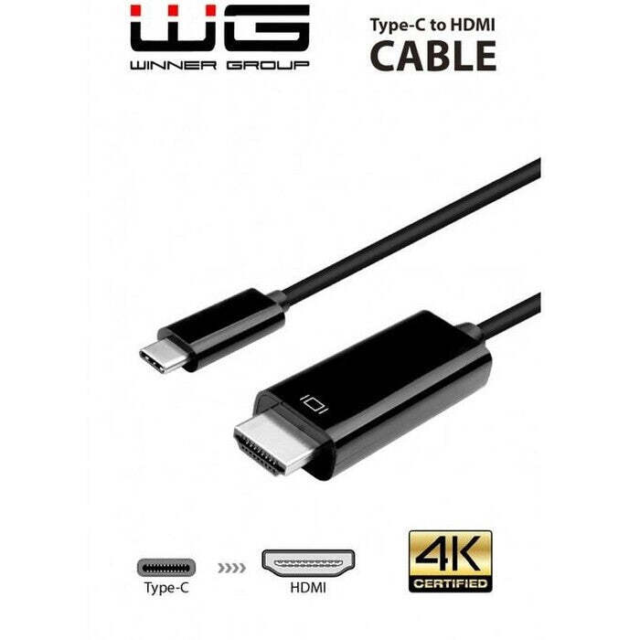 Dátový kábel Winner USB-C/HDMI, 3m, čierna POŠKODENÝ OBAL