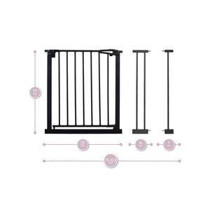 Detská zábrana do dverí/schodov Momi Paxi, 75-103cm, čierna