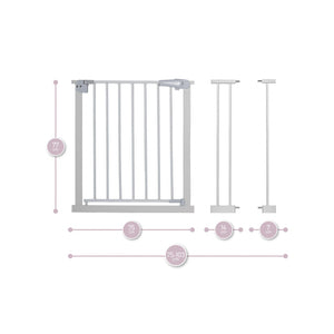 Detská zábrana do dverí/schodov Momi Paxi, 75-103cm, šedá