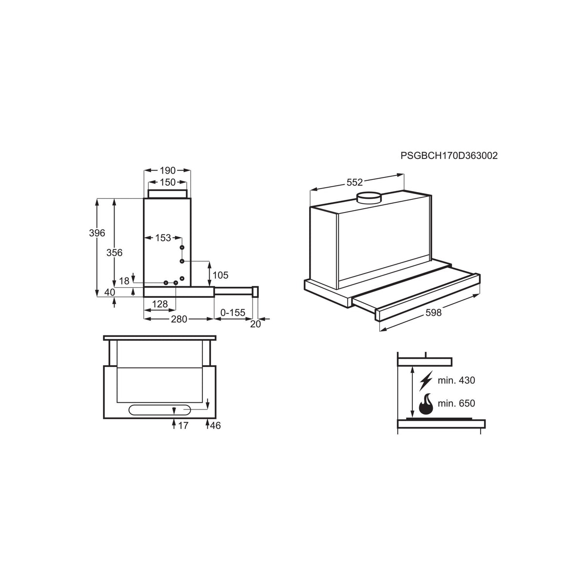 Digestor AEG DPE5660M VYBALENÉ