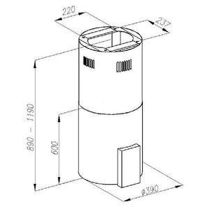 Digestor Guzzanti ORW Black Glass DROBNÉ KOZMETICKÉ CHYBY