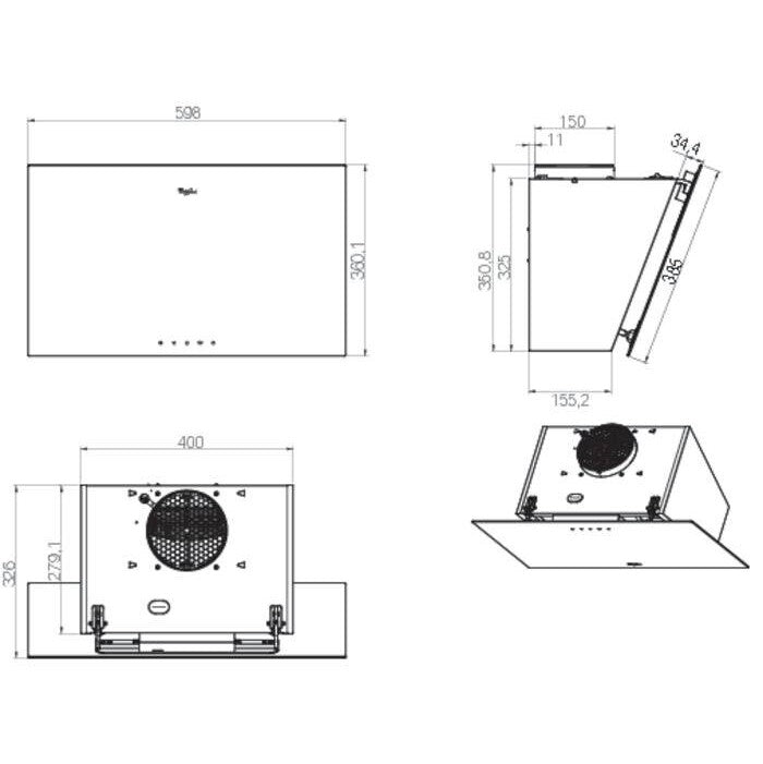 Digestor Whirlpool AKR 037 G BL POŠKODENIA