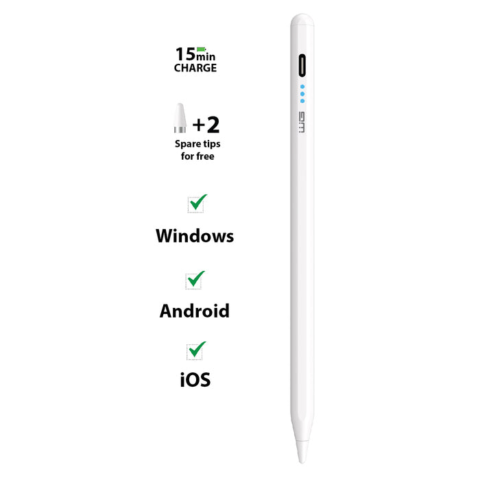 Digital Magnetic Stylus Pen PRO, USB C, 31 cm, 3.5W, biela