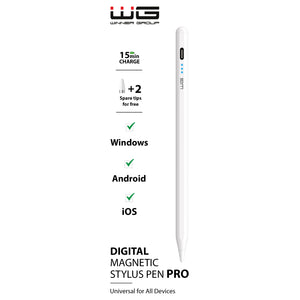 Digital Magnetic Stylus Pen PRO, USB C, 31 cm, 3.5W, biela