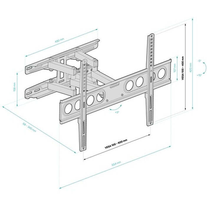 Držiak Connect IT CMH7600BK, 32&quot;-70&quot;, čierny POŠKODENÝ OBAL