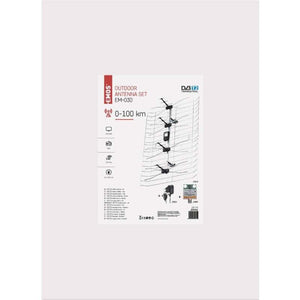 EMOS EM-030 TV anténa 0-100 km aktívna vonkajšia POŠKODENÝ OBAL