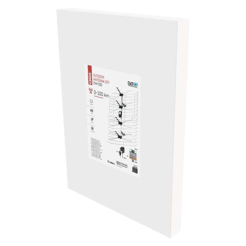 EMOS EM-030 TV anténa 0-100 km aktívna vonkajšia POŠKODENÝ OBAL