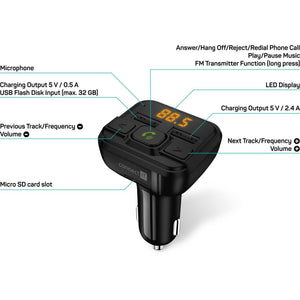 FM Transmitter Connect IT CCC-8600-BK InCarz, Bluetooth POŠKODENÝ OBAL