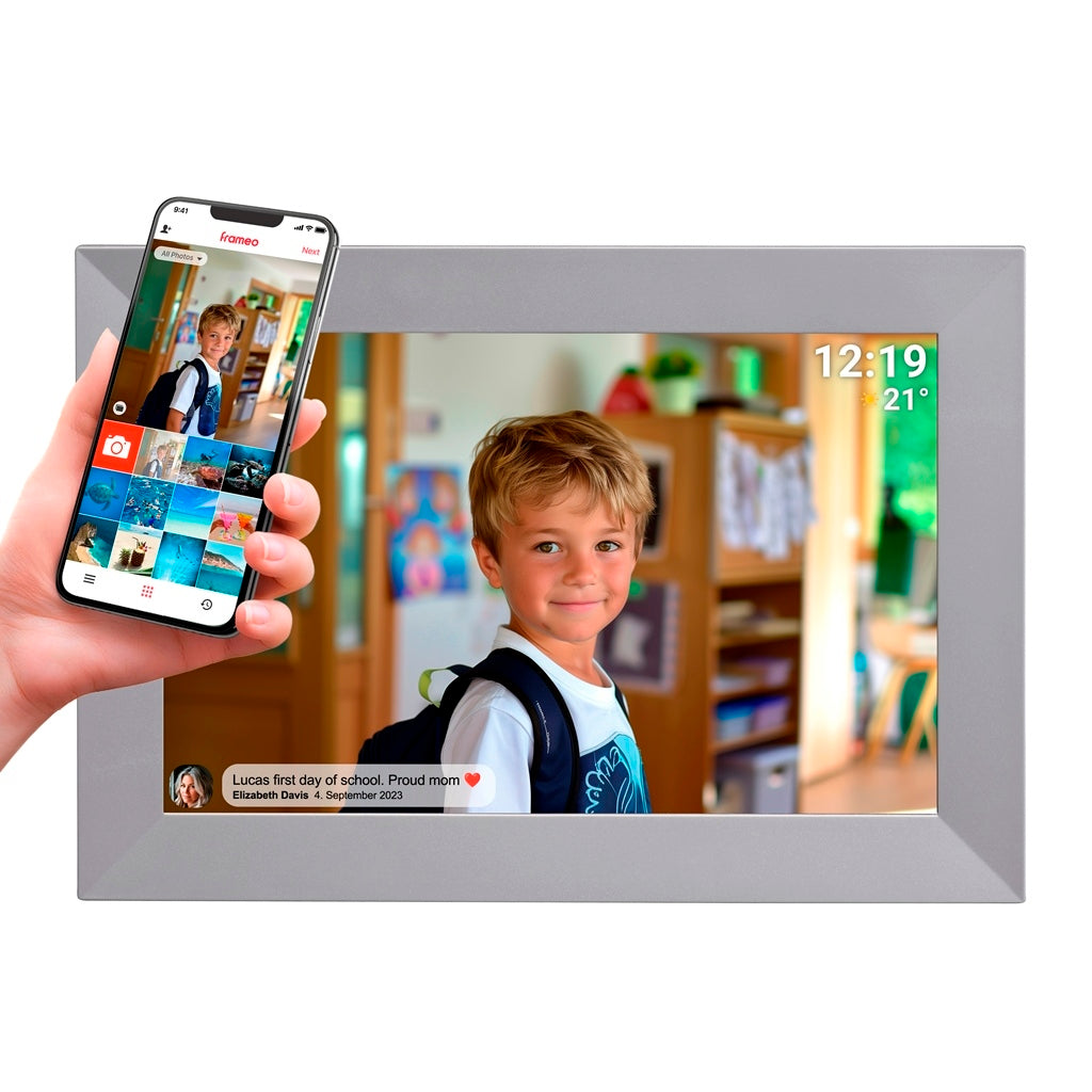 Fotorámik Denver 1026, 10,1&quot;, WiFi, aplikácia Frameo, šedá