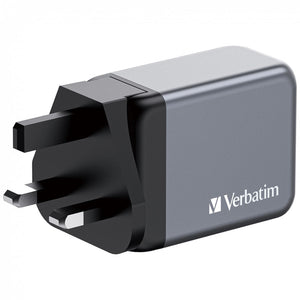 GaN nabíjačka Verbatim 65W, 2xUSB-C PD/USB-A QC 3.0