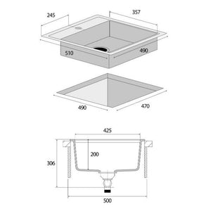 Granitový drez bez odkvapu Concept DG00C50BE Cubis, béžový VYBALENÉ