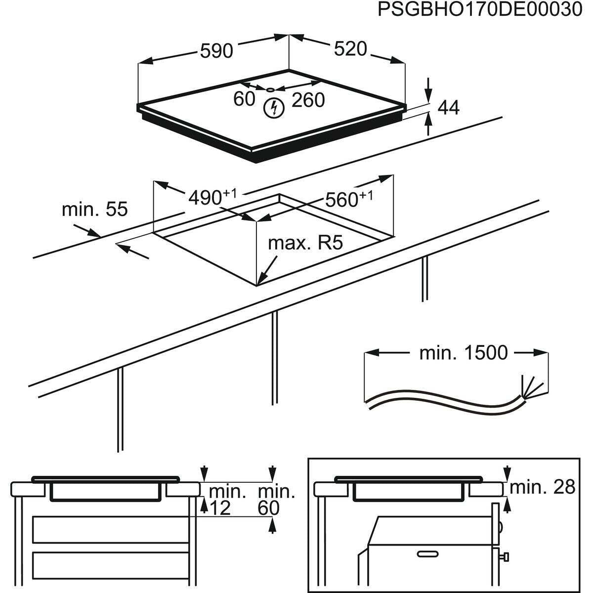 Indukčná doska Electrolux 700 FLEX Bridge EIV63440BW