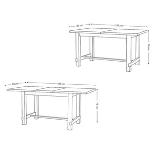 Jedálenský stôl Racco rozkladací 138-180x76x83 cm (dub, biela)