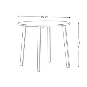 Jedálenský stôl Ronko 90x76x90 cm (biela, buk)