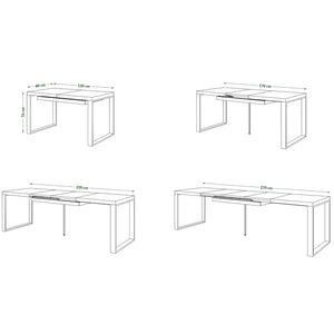 Jedálenský stôl rozkladacia Asali 120-270x76x80 cm (biela)