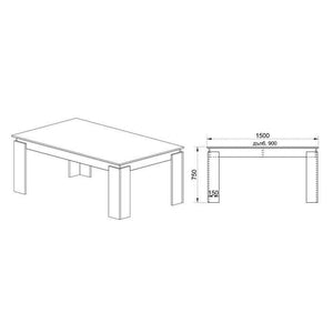 Jedálenský stôl Vasco 150x75x90 cm (dub sonoma)