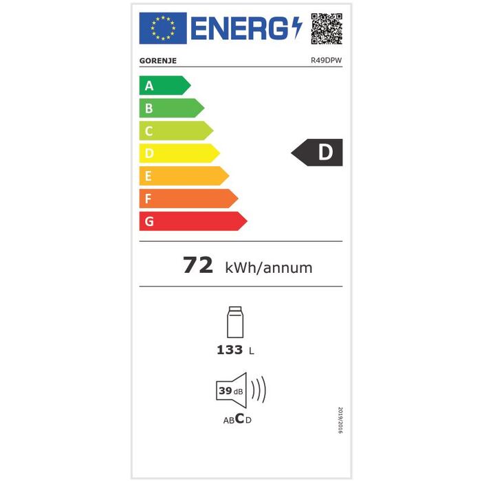 Jednodverová chladnička Gorenje R49DPW POŠKODENIA