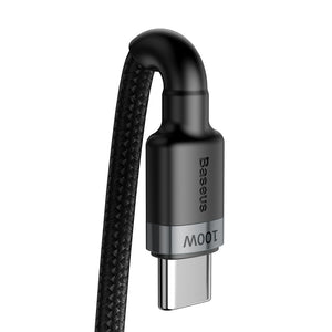 Kábel Baseus Cafule USB-C na USB-C, 2m, PD 100W, šedo-čierna