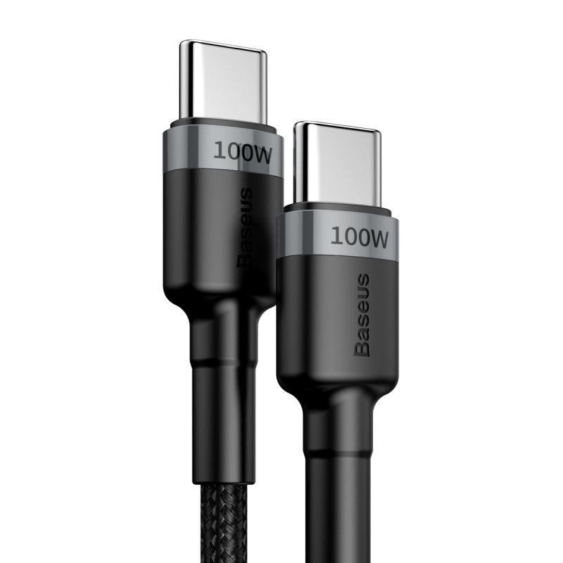 Kábel Baseus Cafule USB-C na USB-C, 2m, PD 100W, šedo-čierna