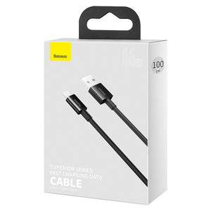 Kábel Baseus Superior USB na USB-C, 1m, 66W, čierna