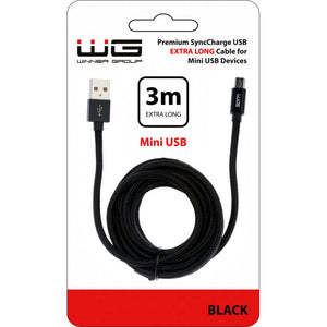 Kábel WG Mini USB na USB, 3m, čierna POŠKODENÝ OBAL