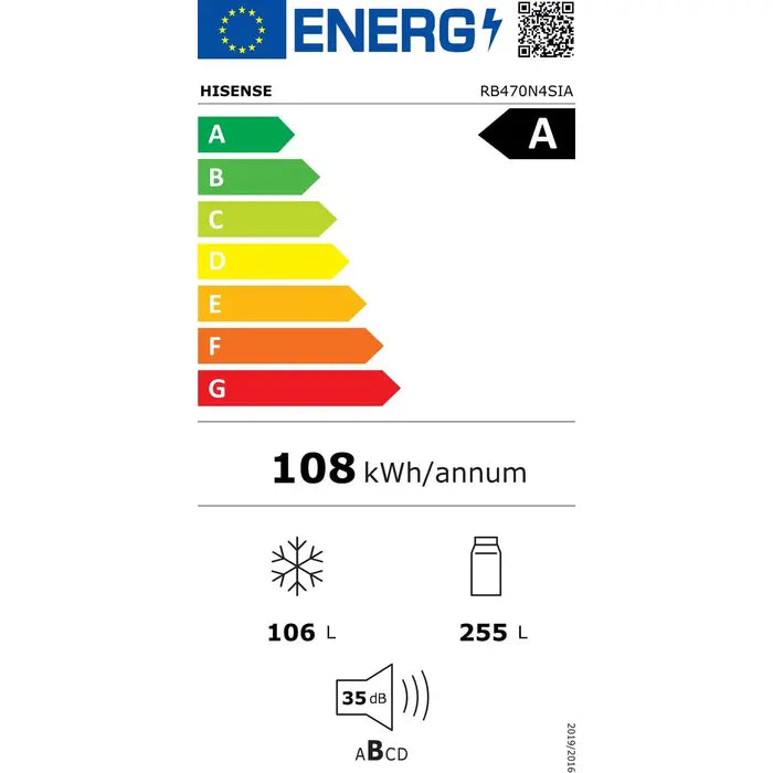 Kombinovaná chladnička Hisense RB470N4SIA DROBNÉ KOZMETICKÉ CHYBY