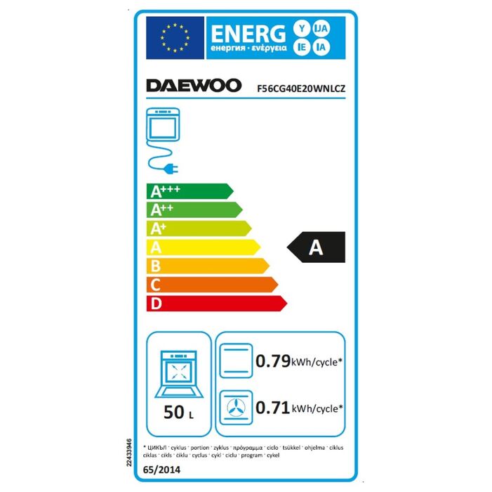 Kombinovaný sporák Daewoo F56CG40E20WNLCZ