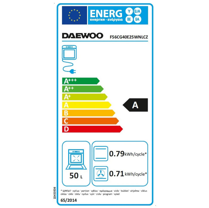 Kombinovaný sporák Daewoo F56CG40E25WNLCZ