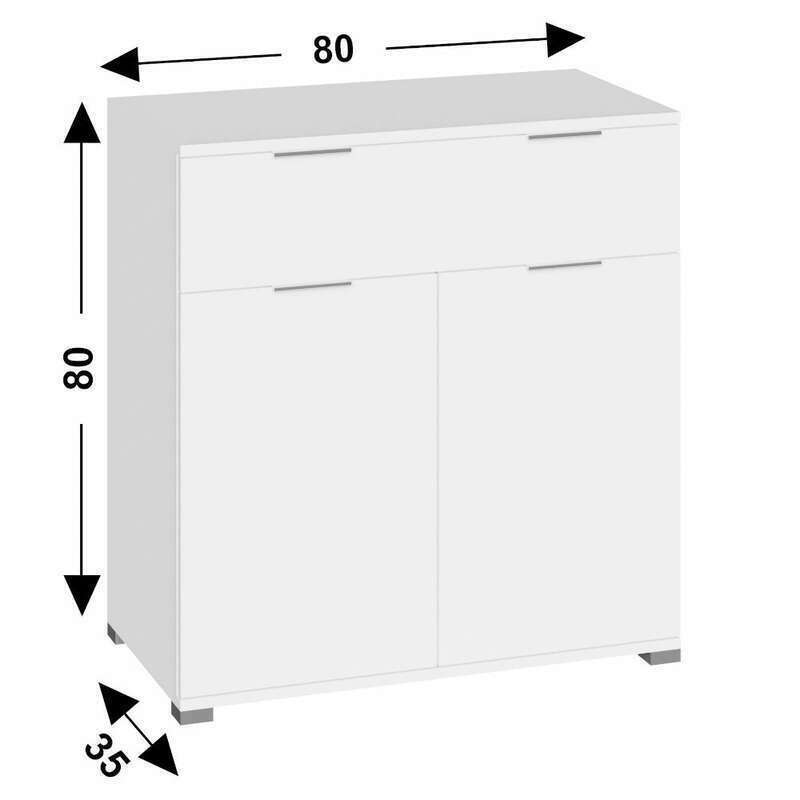 Komoda Pulsano (2x dvierka, 1x zásuvka, biela) - II. akosť