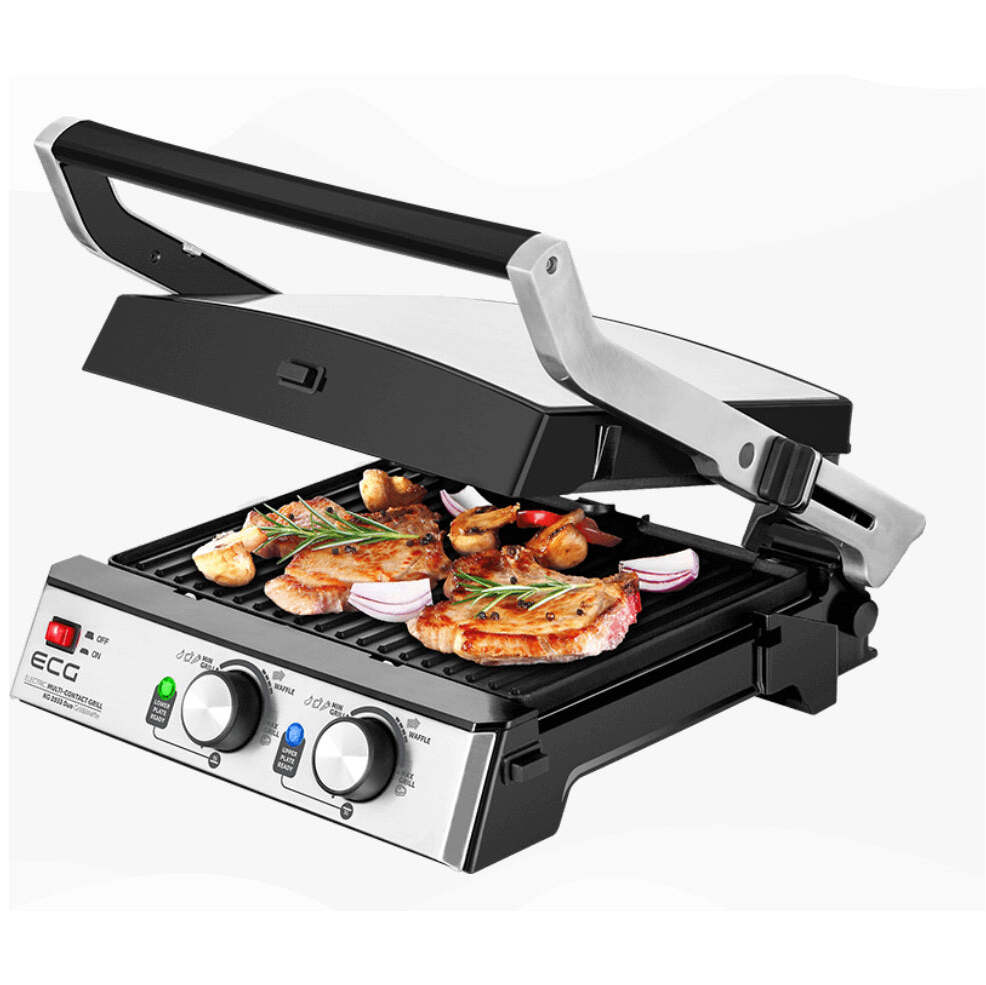 Kontaktný gril ECG Duo Grill & Waffle KG 2033, 2000W POŠKODENÝ OBAL