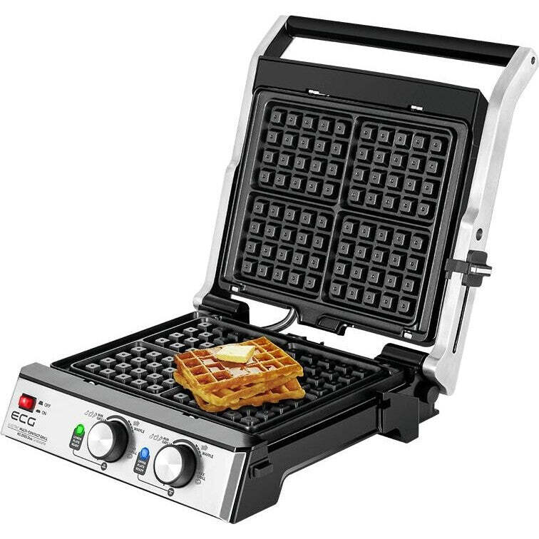 Kontaktný gril ECG Duo Grill &amp; Waffle KG 2033, 2000W POŠKODENÝ OBAL