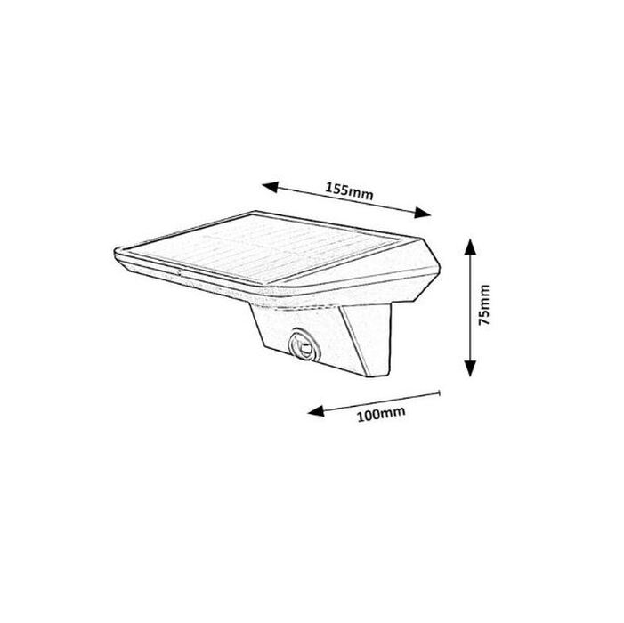 LED vonkajšie solárne svietidlo Rabalux 77005 Qesa, senzor POŠKODENÝ OBAL