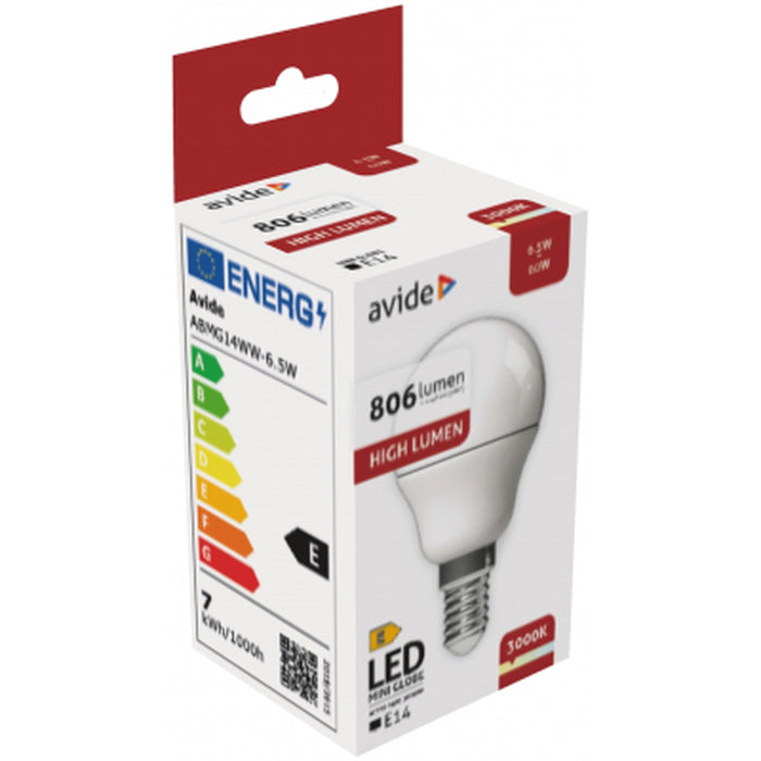 LED žiarovka Avide Mini Globe G45 6,5 W E14 WW 3000K