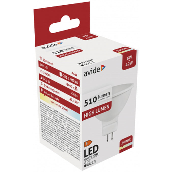 LED žiarovka Avide Spot GU5.3 6W 12V WW 3000K