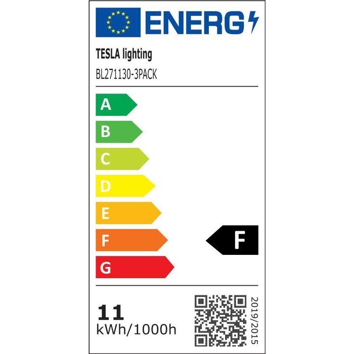 LED žiarovka Tesla Bulb E27, 11W, teplá biela, 3ks v balenie