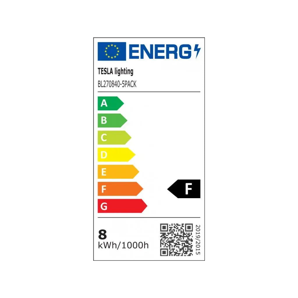 LED žiarovka Tesla, E27, 8W, 4000K denná biela, 5ks v balenie