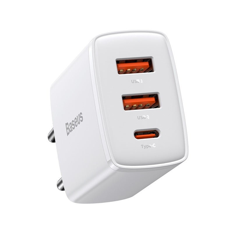 Nabíjačka Baseus 2xUSB/USB-C PD QC, 30W, biela