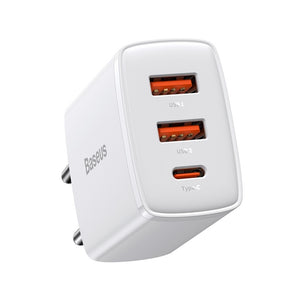 Nabíjačka Baseus 2xUSB/USB-C PD QC, 30W, biela