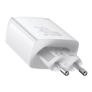 Nabíjačka Baseus 2xUSB/USB-C PD QC, 30W, biela