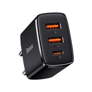 Nabíjačka Baseus 2xUSB/USB-C PD QC, 30W, čierna