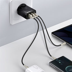 Nabíjačka Baseus 2xUSB/USB-C PD QC, 30W, čierna