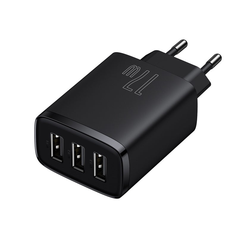 Nabíjačka Baseus Compact 3xUSB, 17W, čierna